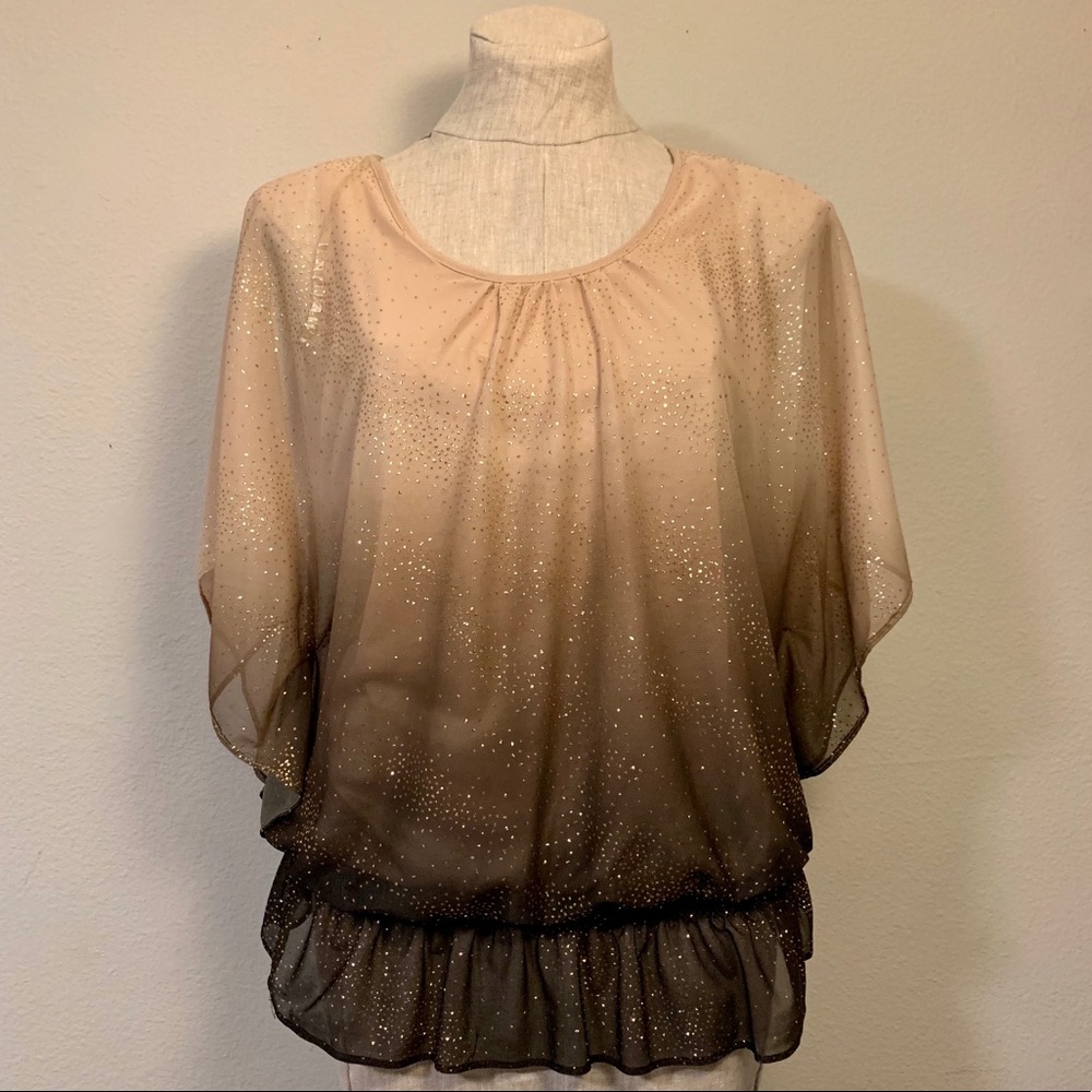 Shimmery ombré champagne blouse
